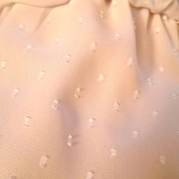 White House Black Market Off White Peasant Style Embroidered Blouse Size Med - Picture 9 of 11